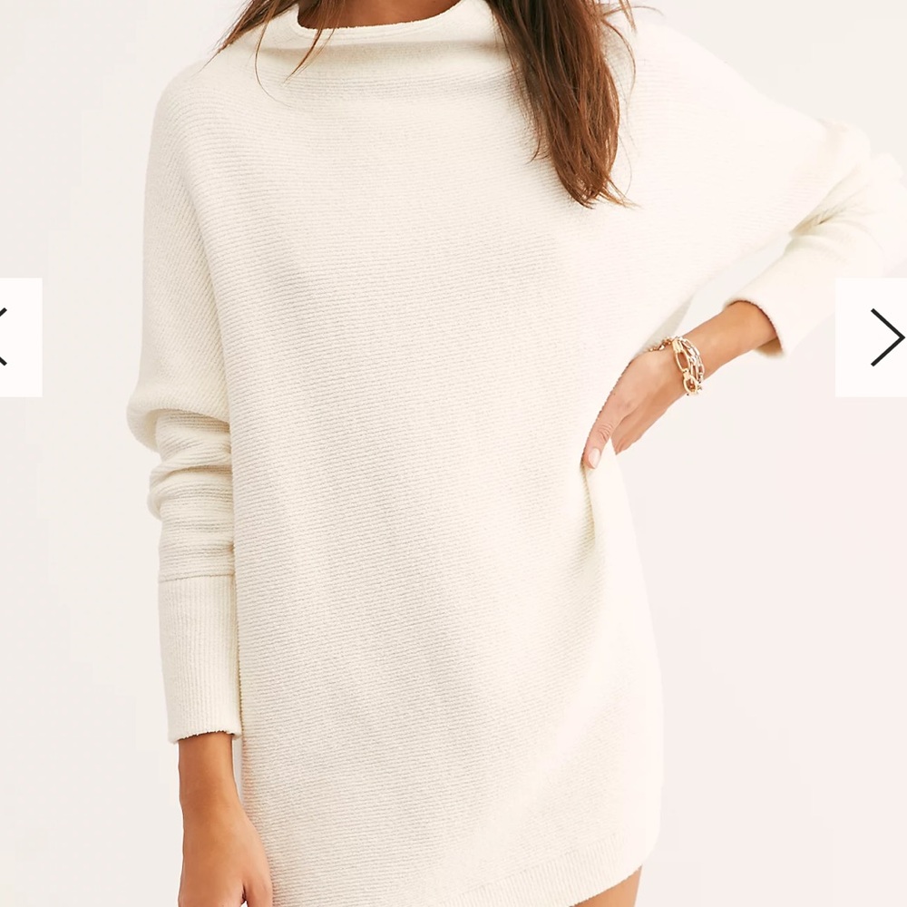 Free People Cowl/Mock Neck Sweater Tunic Length